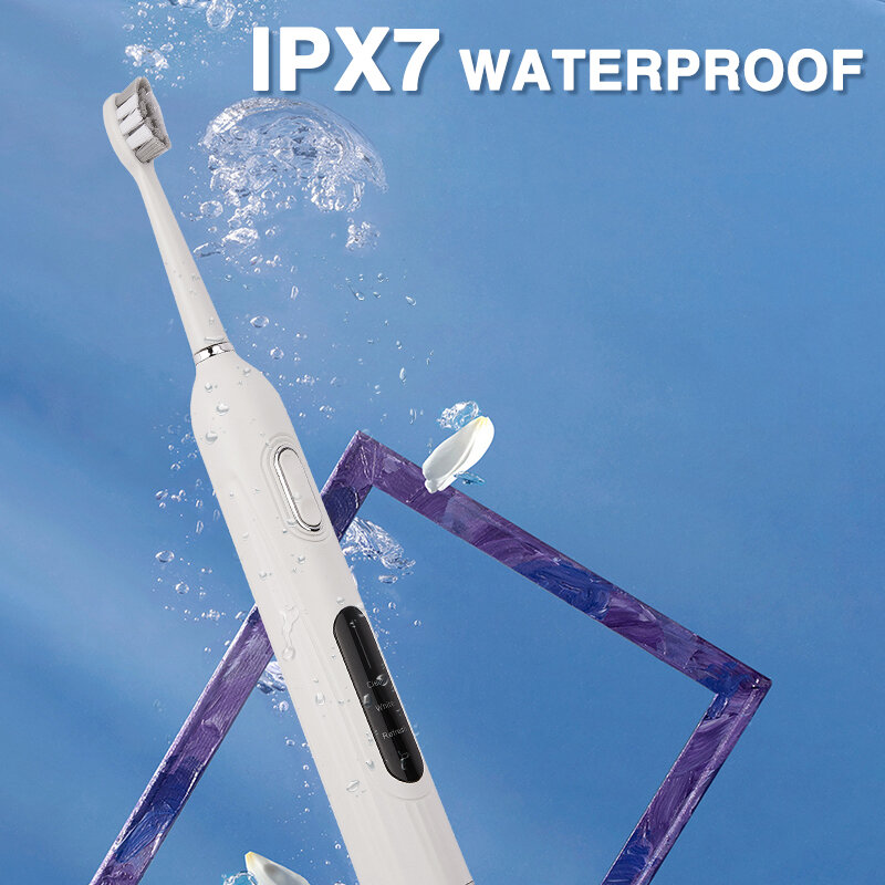 Boyakang Ultraschall Elektrische Zahnbürste Erwachsene 3 Reinigung Modi Smart Timing IPX7 Wasserdicht Dupont Borsten Induktion Lade