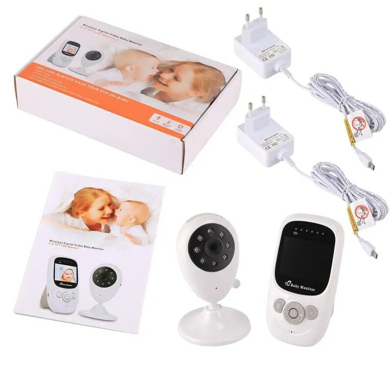 Monitor de bebé SP880, cámara de seguridad con visión nocturna, intercomunicador inalámbrico, cámara de Audio y vídeo de 2,4 pulgadas, detección de temperatura