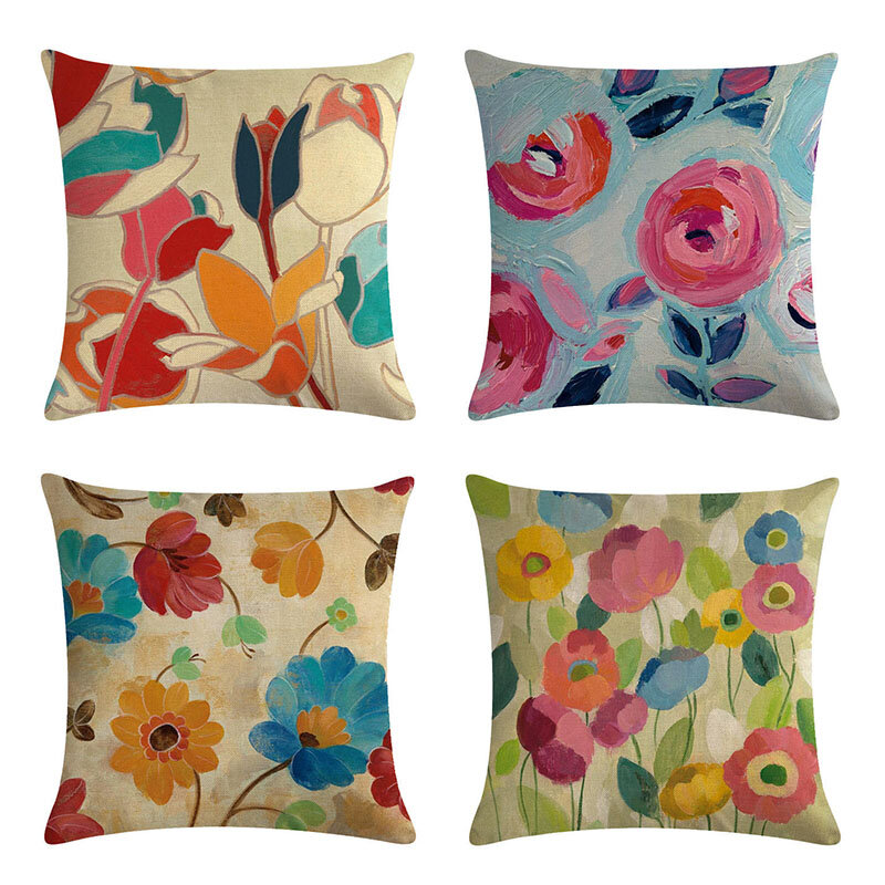 Housse de coussin imprimé Floral, taie d'oreiller décorative pour canapé, siège de voiture, salon, maison