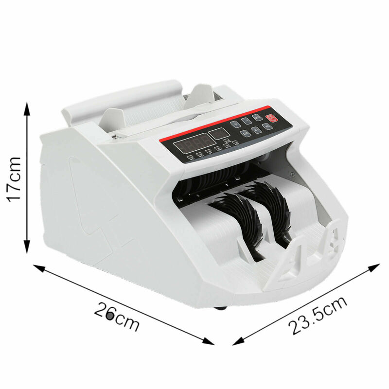 VEVOR Uang Bill Counter 1000 Pcs/Min 80W Mata Uang Tunai Mesin UV MG Palsu Deteksi dengan LED Display