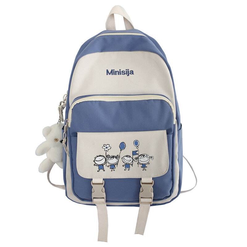 حقائب مدرسية لطيفة للبنات حقيبة ظهر للمراهقات حقائب كتب نسائية حقيبة مدرسية متوسطة اللون 2021