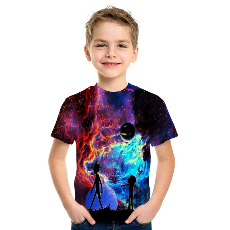 2021 Summer Hot Sale Boys and Girls Novelty Pattern 3D Printed T-shirt Top Short Sleeve T-shirt Casual Kids