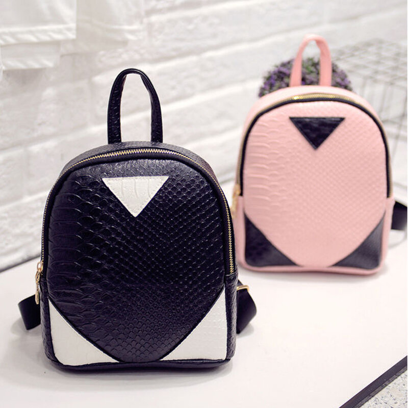 Version coréenne couture Simple sac à dos Mini emballage en cuir synthétique polyuréthane mode Hit couleur