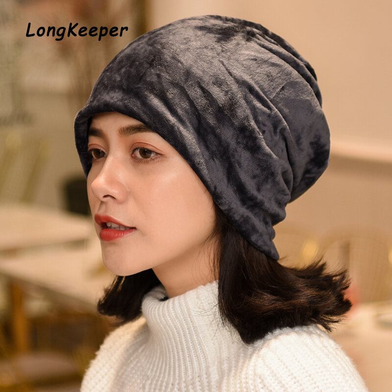 Longkeeper-Gorros con bufanda para mujer, Gorros de cobertura, para primavera, otoño e invierno, novedad