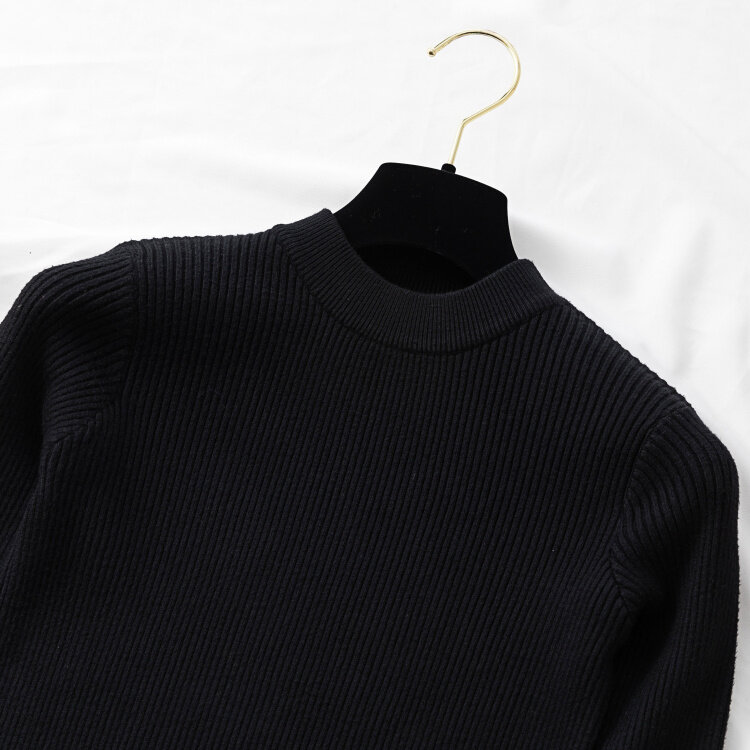 Suéter de punto de manga larga para mujer, cuello redondo, Sexy, ajustado, informal, con botones, para primavera y otoño, 2020