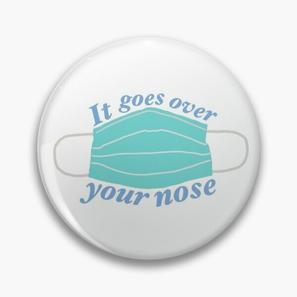 Face Mask It Goes Over Your Nose  Customizable Soft Button Pin Decor Hat Cartoon Women Metal Clothes Lapel Pin Jewelry Gift