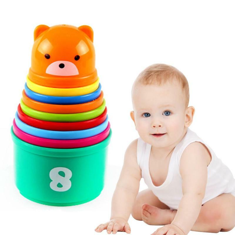 Baby Early Education impilato Cup Puzzle giocattoli figure Intelligence Cup Tower mesi Foldind gioco 24 lettere Stack Kids Early L1C2