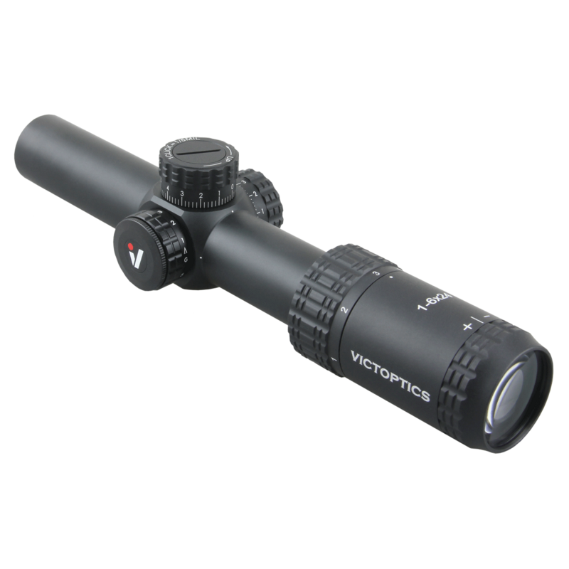 Victotics S6 1-6x24 SFP Riflescope dengan Bantuan Mata Panjang & Pencahayaan 1/5 MIL Penyesuaian Lingkup Kompak untuk AR 15 .223 5.56