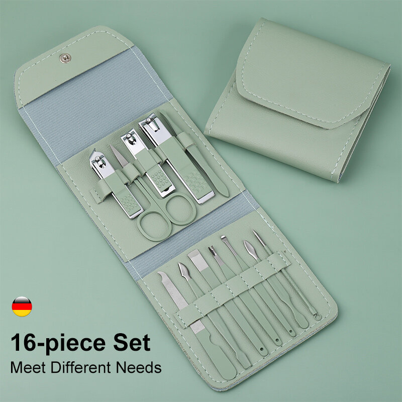 Kit de soins de manucure, ensemble de coupe-ongles professionnels, pinces à cuticules à rotation, bord droit