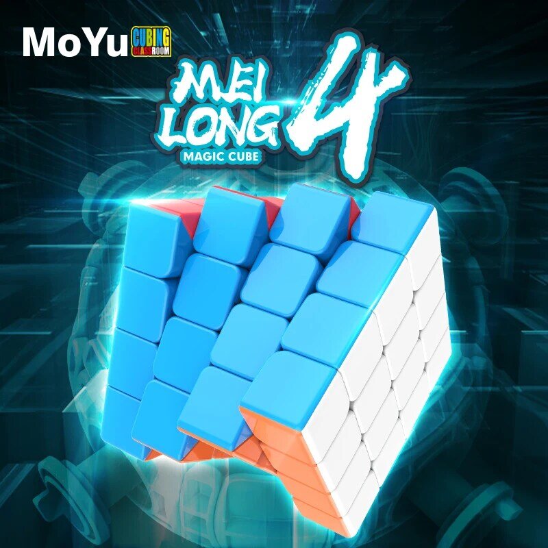 Hellocube Mofangjiaoshi Meilong Cubing Klaslokaal MF4 4X4 Magic Cube Stickerloze 4X4X4 Speed Moyu Kubus kinderen Speelgoed Educatief