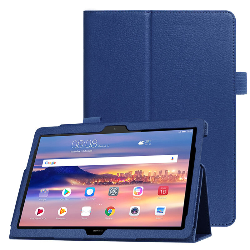 Casing Pintar untuk Huawe Mediapad T5 10 Tablet Penutup Lipat Berdiri Kulit Pu Mediapad T5 10.1 "AGS2-W09/L09/Penutup Pelindung