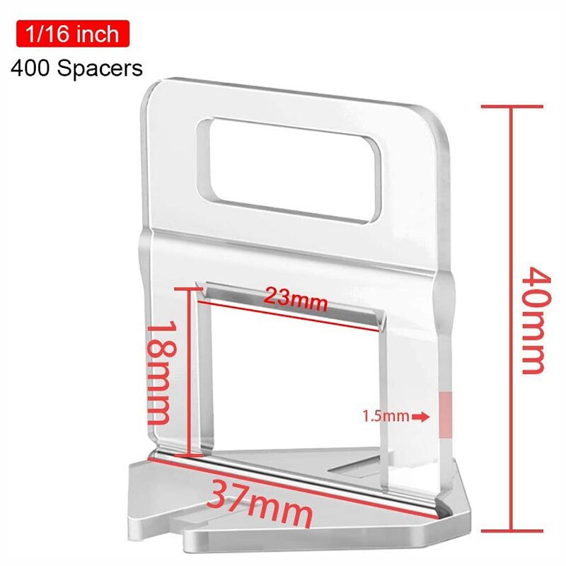 Sistema de nivelación de azulejos, Clips de 400mm, espaciadores de azulejos DIY, sistema de nivelación de azulejos para azulejos de cerámica profesional, 1,5 Uds.