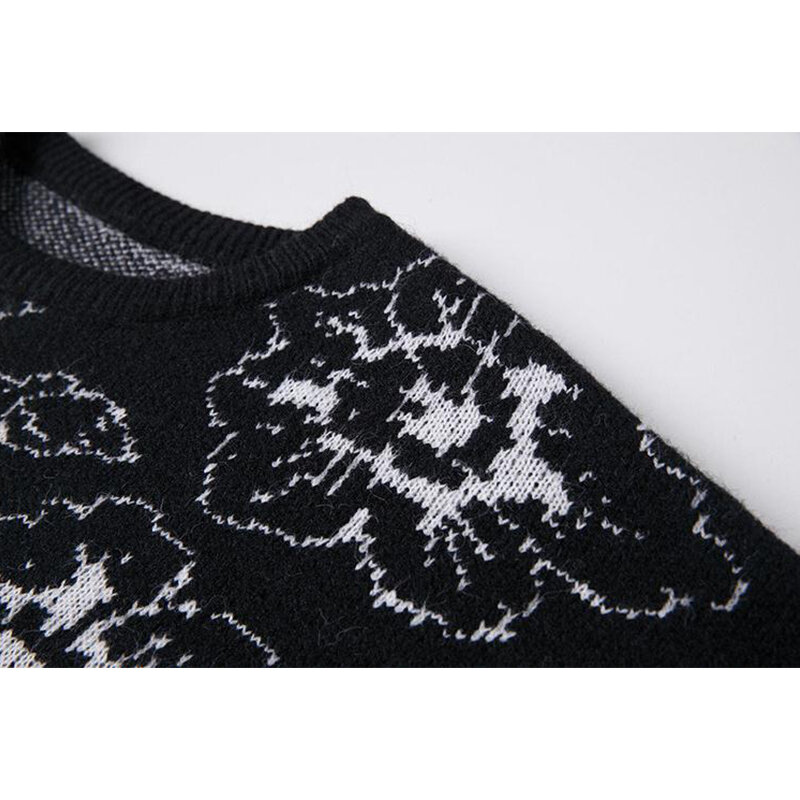Orlo ritagliato Desigh Casual Crop maglione top maglione stampa floreale lavorato a maglia elegante maglieria 2021 Retro manica lunga Chic signora coreana