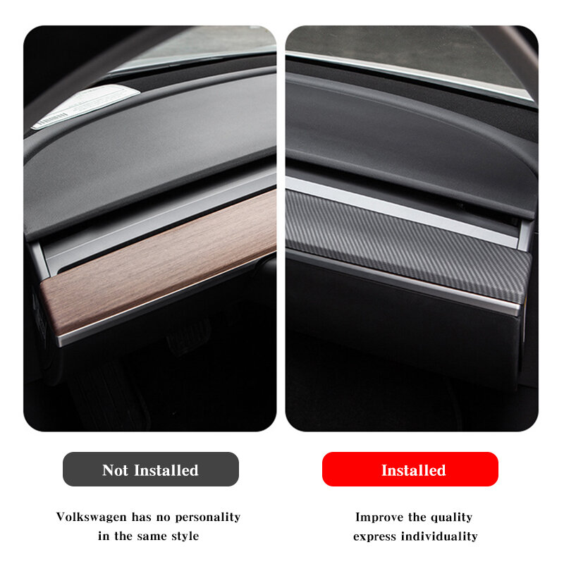 Tesla-cubierta Interior de fibra de carbono ABS para salpicadero de coche, embellecedor de puerta, accesorios para consola central, Modelo 3 Y 2017- 2022, modelo 2021