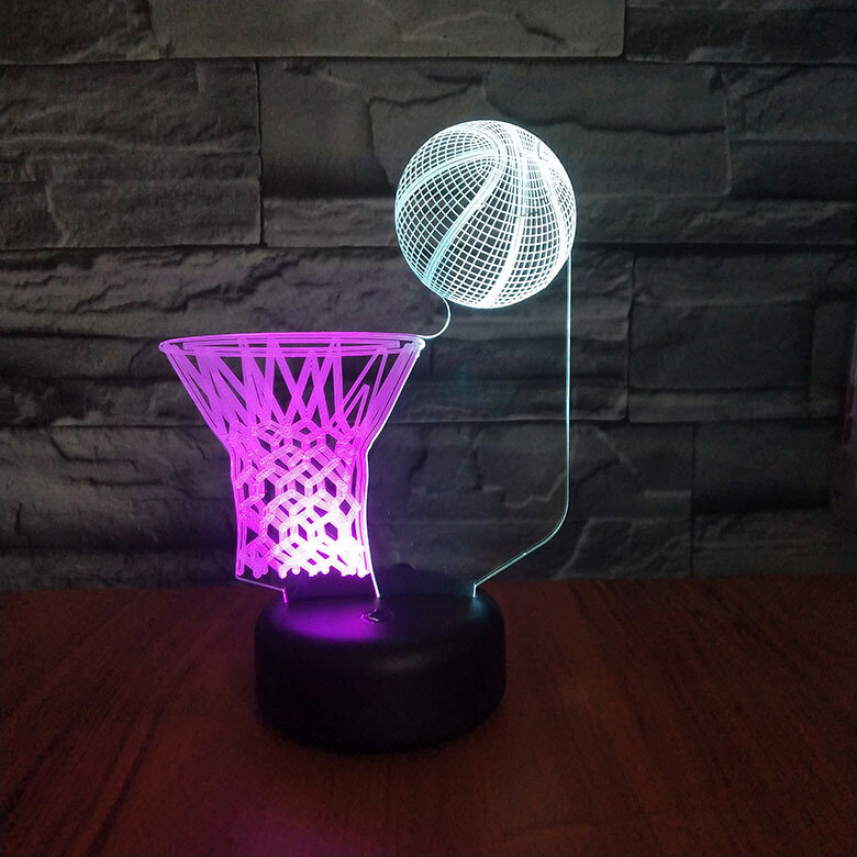 Basketbal 3d Illusion Led Nachtlampje Touch Usb Tafel Bureaulamp Voor Baby Slaap Woondecoratie 7 Kleur Veranderende
