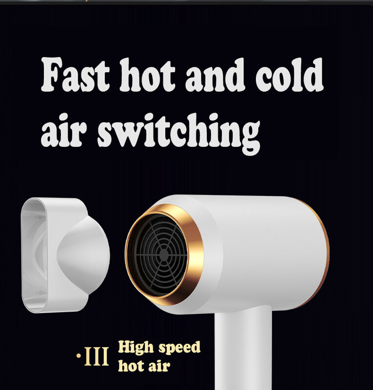 Secador de pelo profesional de alta velocidad, Control de temperatura, secador de salón, viento caliente y frío, iónico negativo