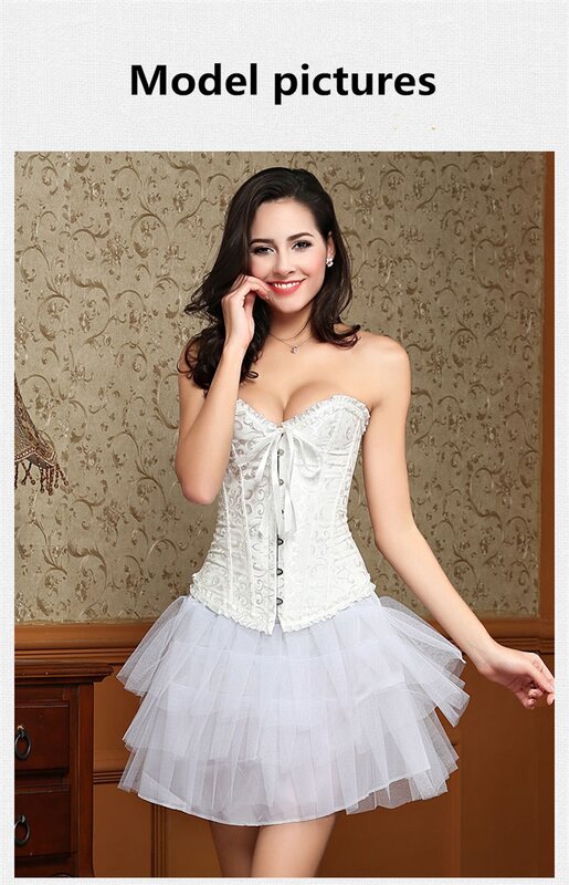 European And American Corset High-Quality Ribbon Jacquard Court Corset Steel Buckle Belly Support Bust Corset In Stock