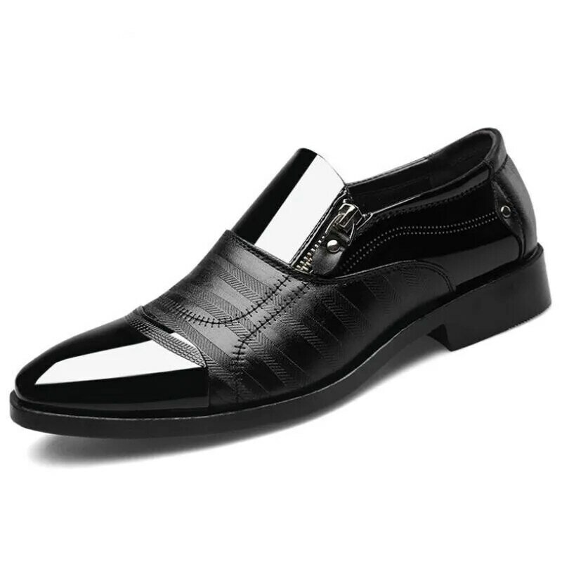 Sapatos masculinos de couro oxford, sapatos casuais respiráveis de couro com salto, sapato social para negócios, chaussure homme 2020
