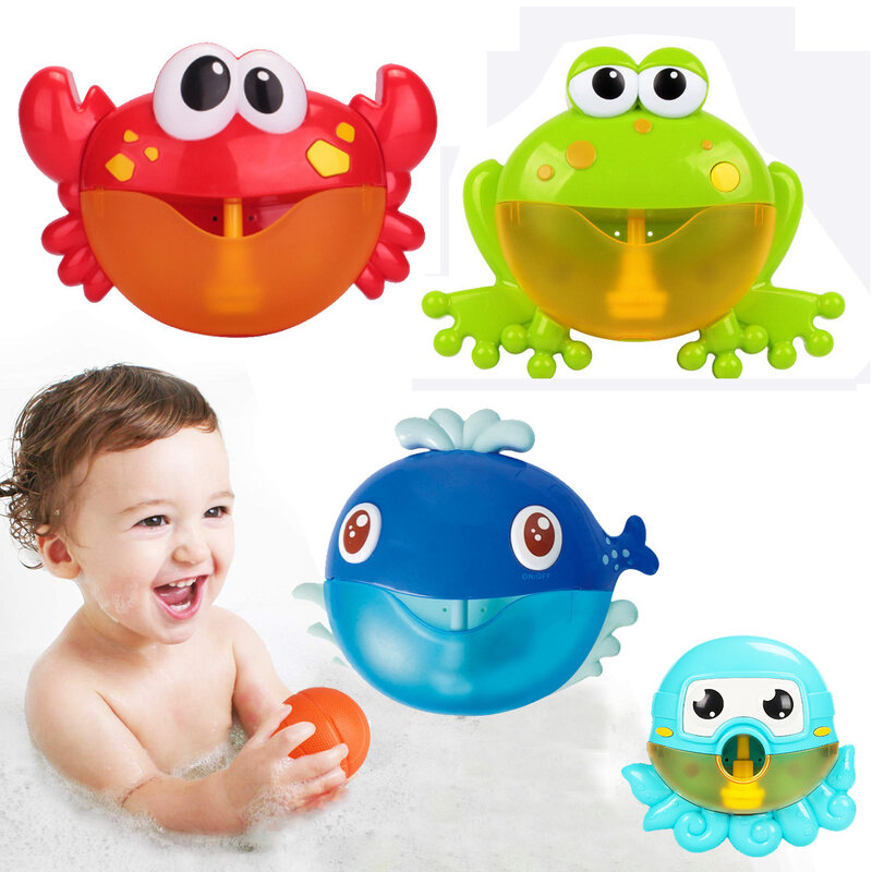 Dropshipping Bubble Machine Crabs Frog Music Kids Bath Toy vasca da bagno sapone automatico Bubble Maker Baby bagno giocattolo per bambini