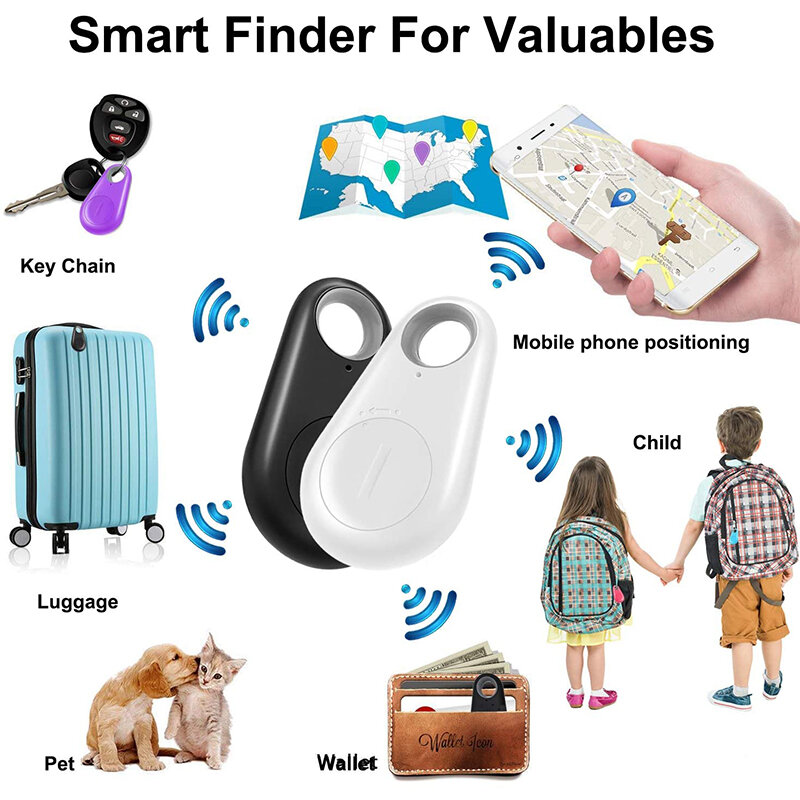 Huisdier Smart Gps Tracker Mini Anti-Verloren Huisdier Locator Tracker Voor Hond Kat Waterdichte Bluetooth Halsband Met Gps sleutel Kraag Toegang