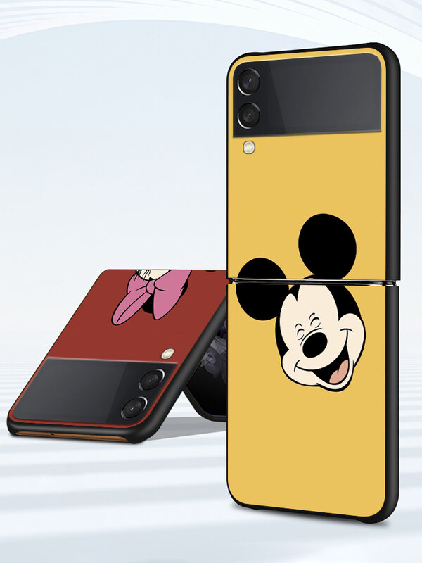 Disney-funda a prueba de golpes para Samsung Galaxy Z Flip Flip3 5G, carcasa rígida para teléfono móvil de color negro