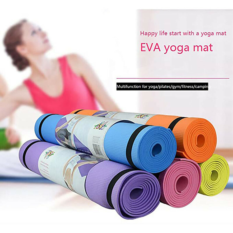 4 мм коврики для йоги EVA толстые прочные коврики для йоги для фитнеса, гимнастики Нескользящие Коврики для занятий фитнесом удобные коврики ...