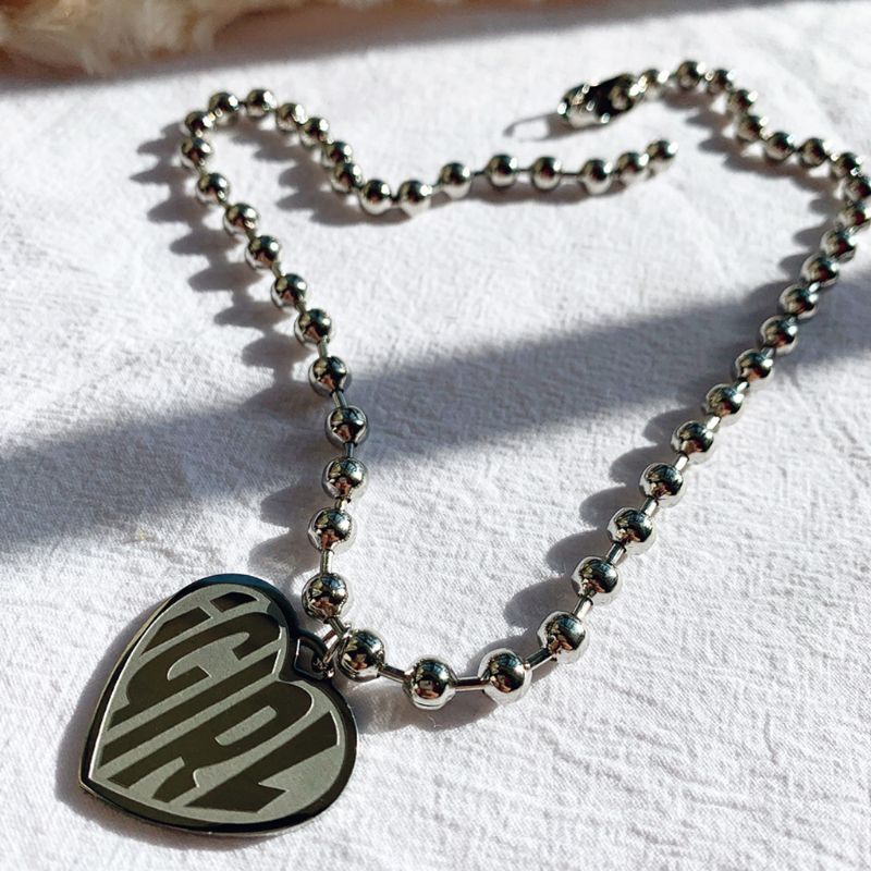Ожерелье женское, из нержавеющей стали, с кулоном в виде сердца