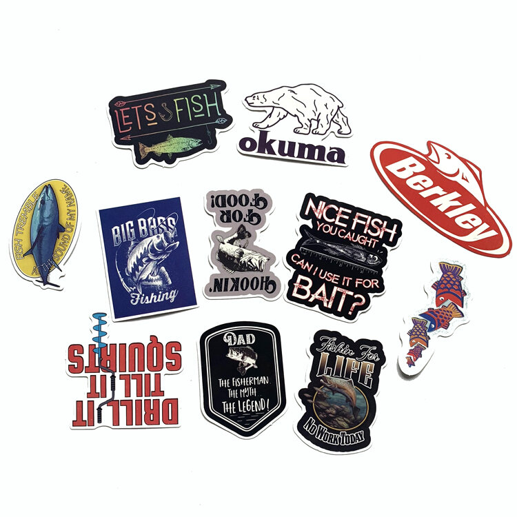 50PCS Funny Fisherman Go Fishing stickers For laptop suitcase Freezer Vinyl Car-styling DIY decoration Decals Car Sticker