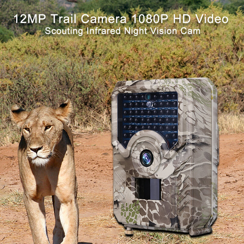 12mp hd 1080p trail caça câmera à prova dwaterproof água noite versão foto 0.8s gatilho tempo wildlife cam segurança em casa com 32g tf cartão