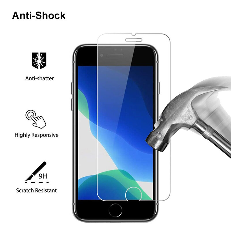 Protecteur d'écran pour iPhone SE 2020, 3 pièces, en verre trempé, HD, 9H, Film de protection, pour iPhone 2020