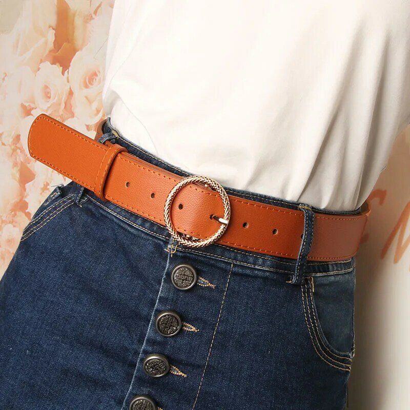 Female Leather Belts For Women Jeans Dress Waist Strap Pin Buckle Belt Casual Cummerbunds Luxury Brand
