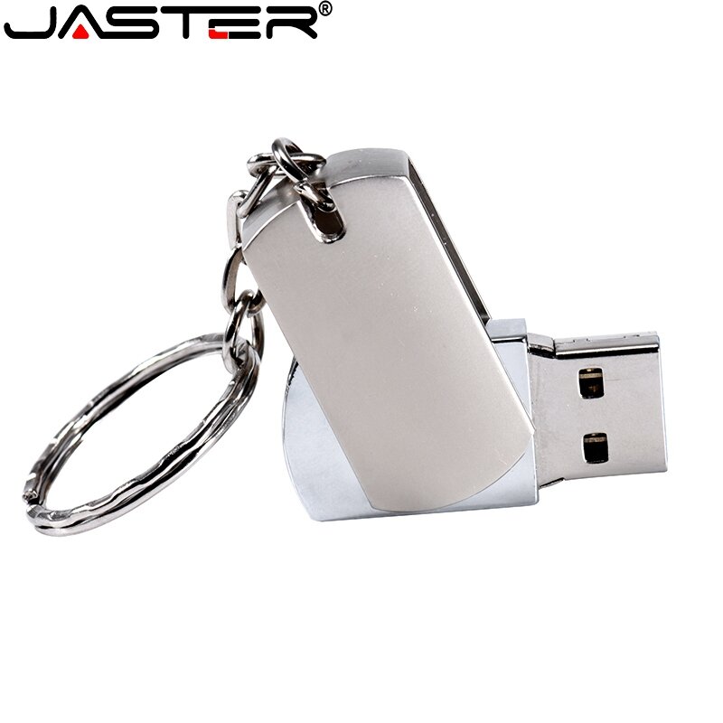 JASTER (أكثر من 10 قطعة شحن شعار) USB 2.0 المعادن الوجه مع مفتاح سلسلة USB فلاش حملة بندريف 4GB 16GB 32GB 64GB 128GB الذاكرة عصا