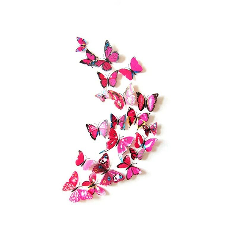 Party decoration 3d butterfly sticker home decor refrigerator butterfly sticker for living room
