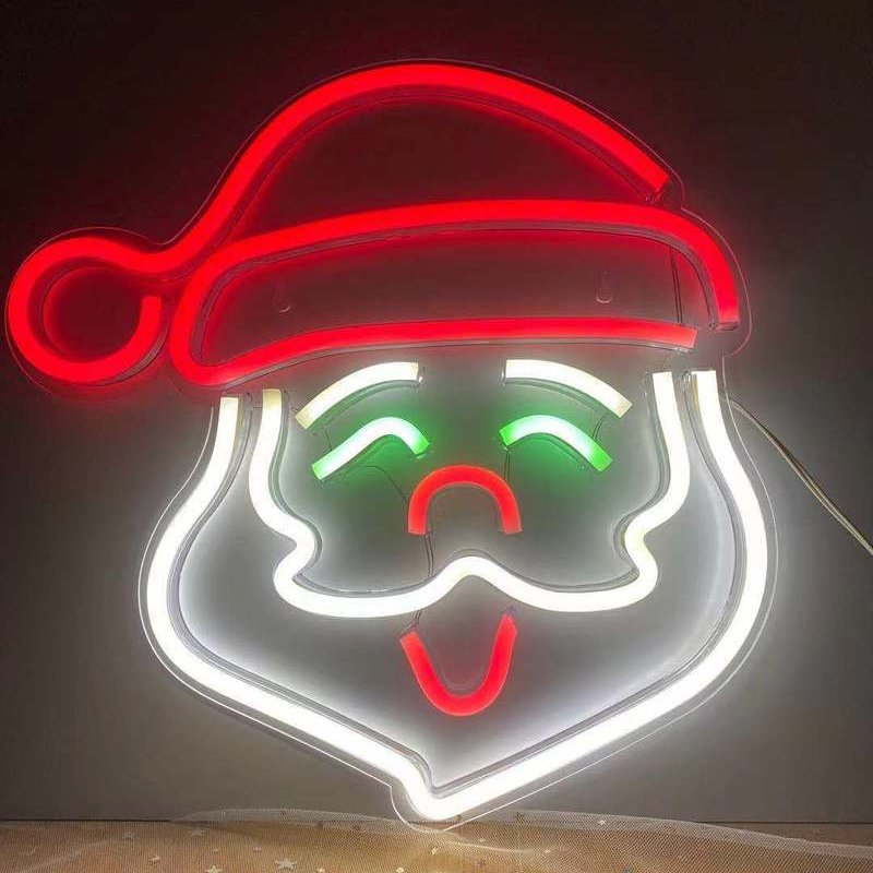Ins-luces Led de neón con USB para decoración del hogar, luces de modelado acrílico de Papá Noel, ambiente navideño, fiesta, regalo