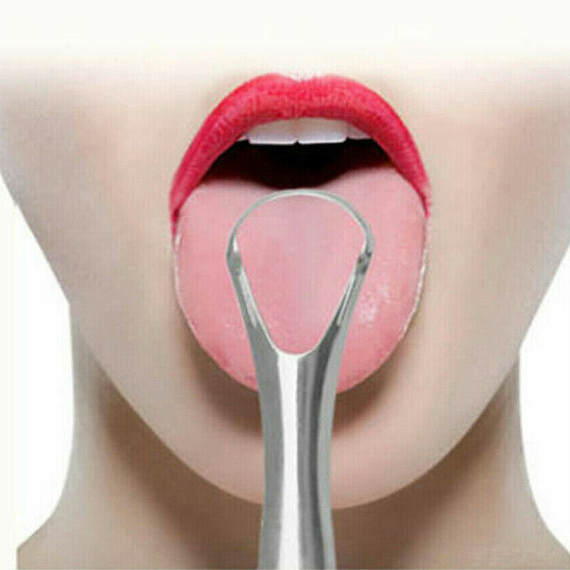 Juego de Herramientas de acero inoxidable para el cuidado bucal, cepillo de lengua, raspador de lengua, limpiador de boca, higiene bucal, 2 uds.
