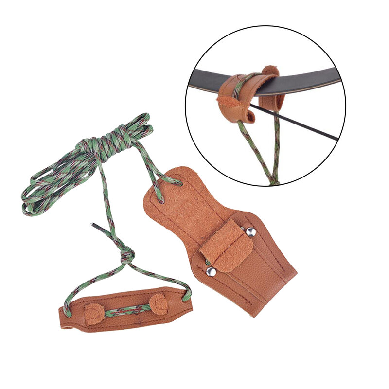 Corde traditionnelle en cuir pour le tir à l'arc en plein air