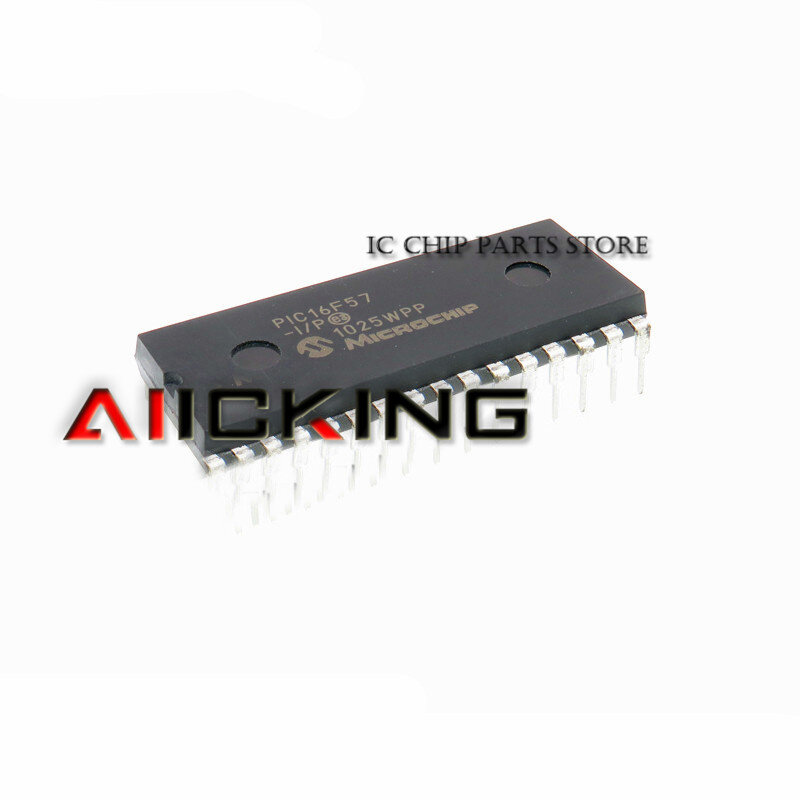 10pcs PIC16F57 PIC16F57-I / P DIP-28 Flash-Based, 8-8-bit CMOS Series Microcontroller