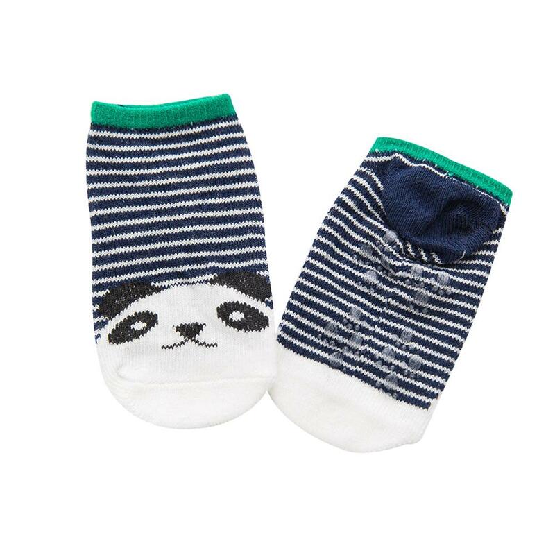 Meias unissex de algodão para recém-nascidos, meias de algodão para crianças com desenho de panda, sola antiderrapante