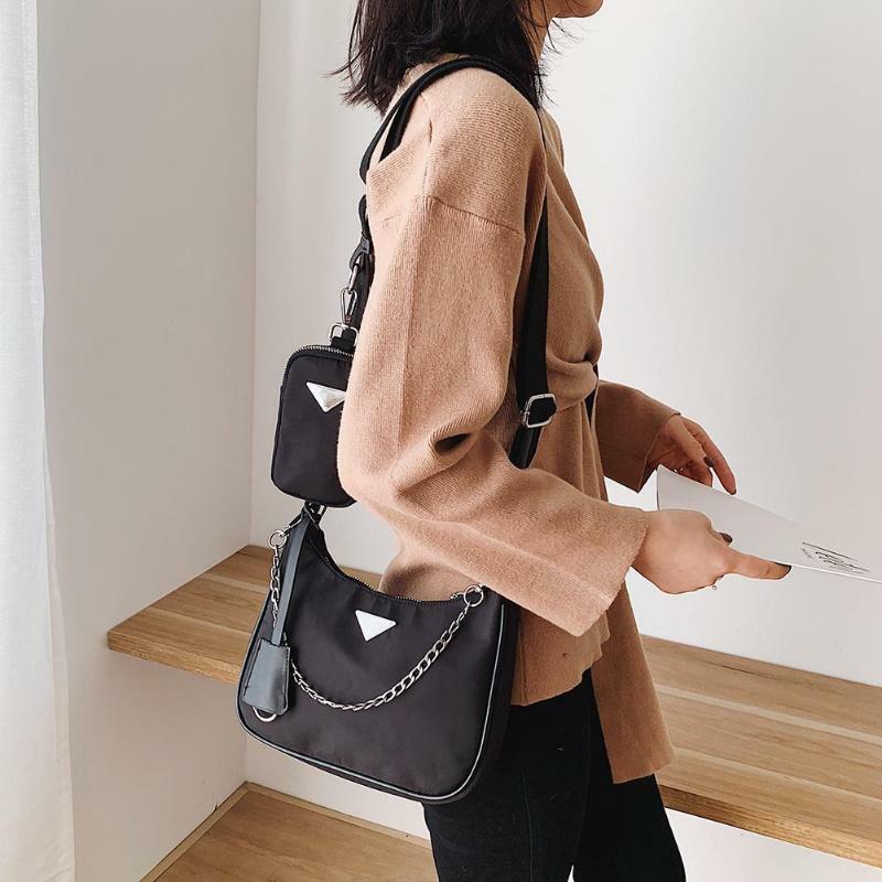 Moda crossbody bolsas femininas preto único ombro saco à prova doxford água oxford têxtil messenger simples feminino sacos de cartão bolsas