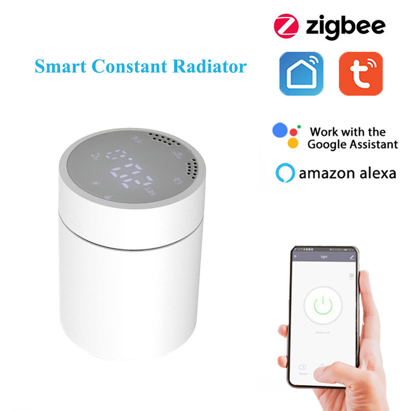 Tuya SmartLife APP,ZigBee 3.0 Touchable Display temperatura termostatico radiatore costante intelligente, Alexa Google Home Voice Control