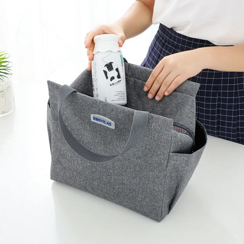 Large Capacity Cooler Bag Waterproof Oxford Portable Zipper Hot Lunch Bag for Men and Women Lunch Box Picnic Food Bag