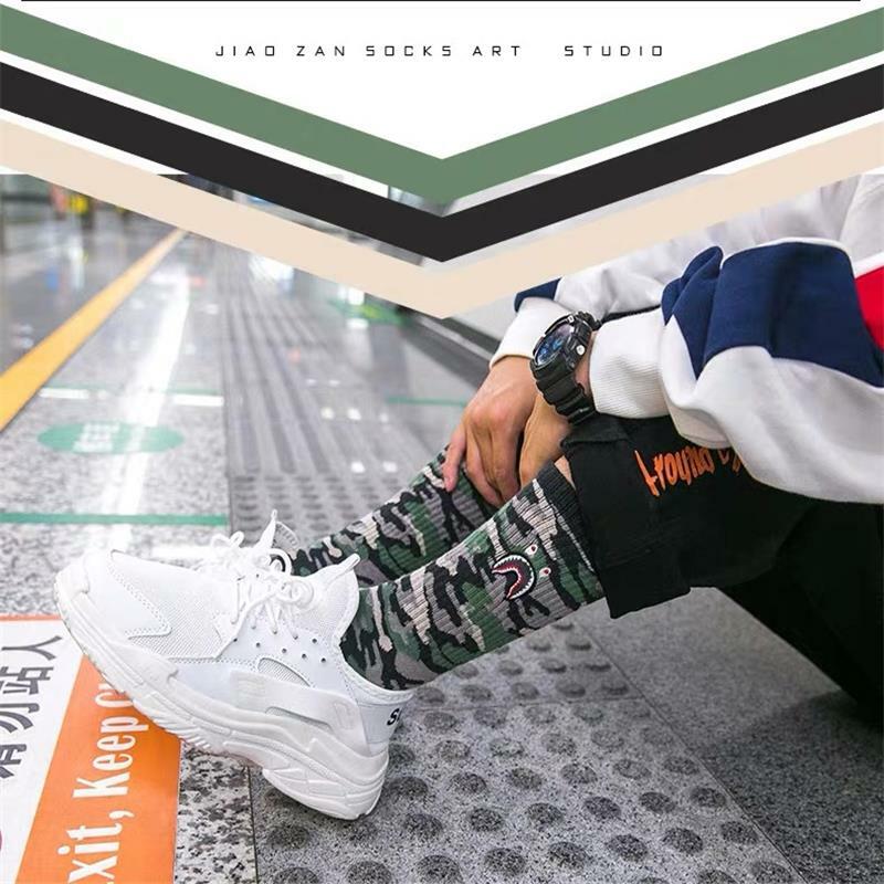 الهيب هوب الجوارب الرجال والنساء الشارع اطلاق النار جوارب موضة الرياضة لينة القطن جوارب مطبوعة سكيت Harajuku رسالة الجوارب