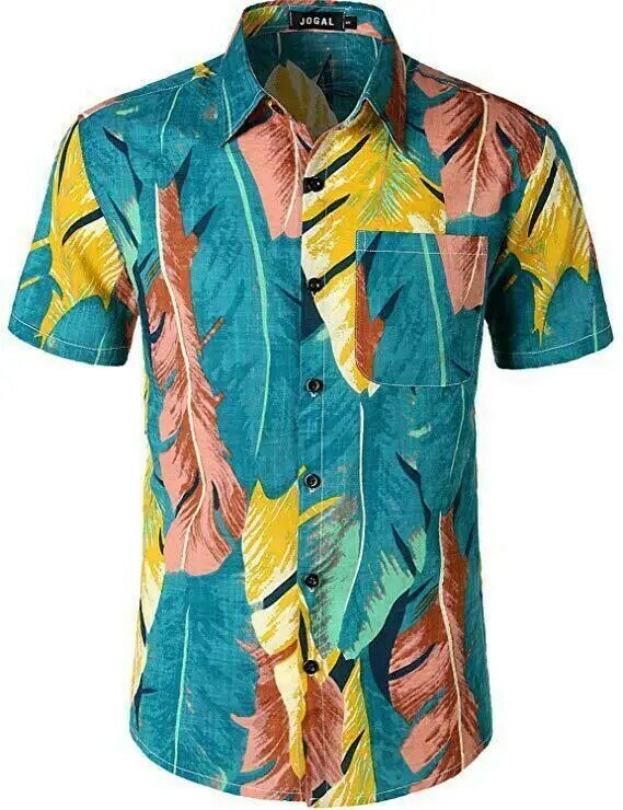 5 Style men's Hawaiian Beach Shirt Floral Fruit Print Shirts Tops Casual Short Sleeve Summer Holiday Vacation Fashion Plus size