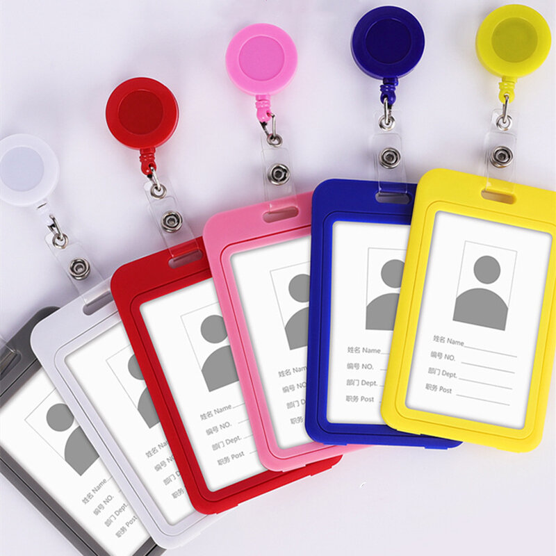 Fashion Colorful Vertical Card Sleeve Credit Card Badge Holder Lanyards Nurse Name Tag Id Badge Holder Card Holder