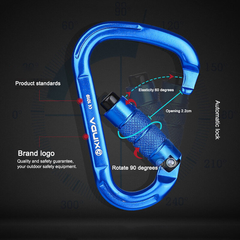 Outdoor Rock Climbing Hanging Buckle 25KN Safety Master Fast Lock Carabiner Travelling Easy Carrying Portable Parts