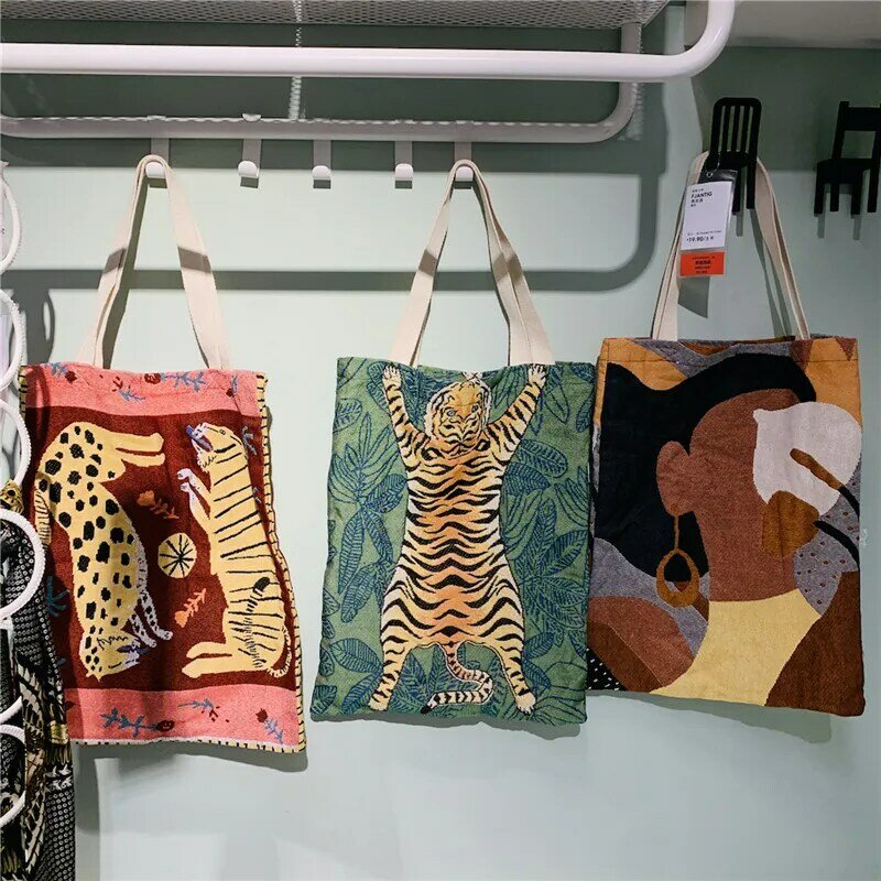 Specjalne torebki damskie materiał Tapestry resistant pasy torebka duża pojemność haftowane duże torba z rączkami żakardowe torebki damskie