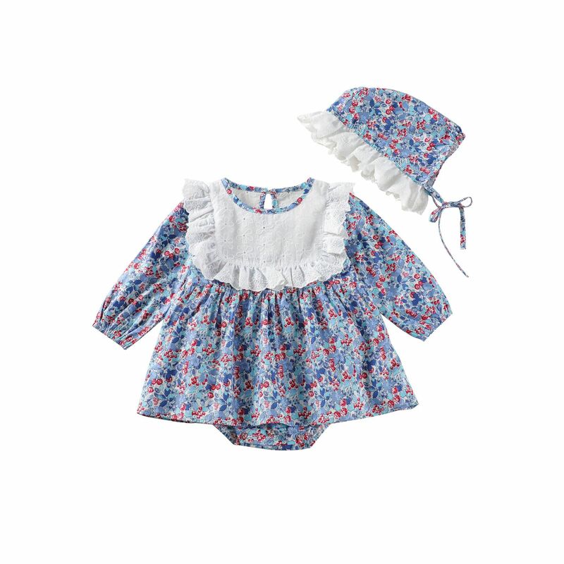 Yg marca roupas infantis, 2021 novo fragmentário bebê terno de uma peça, topo, saia, chapéu, terno de escalada para meninas