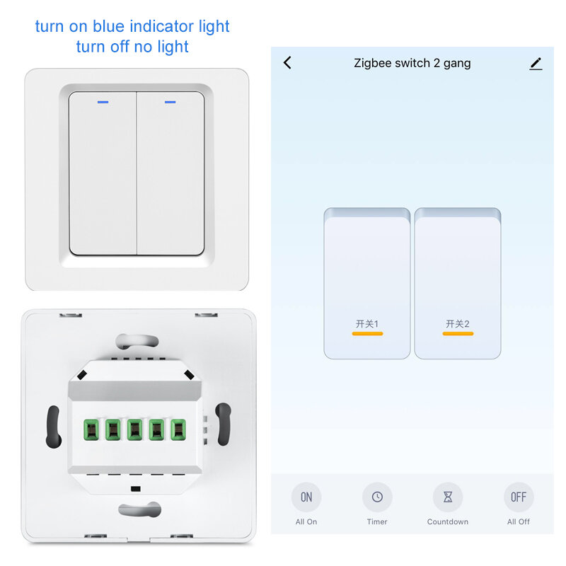 Lonsonho Tuya Zigbee Smart Switch No/With Neutral EU 220V Remote Control Button Wall Light Switch Works With Alexa Google Home