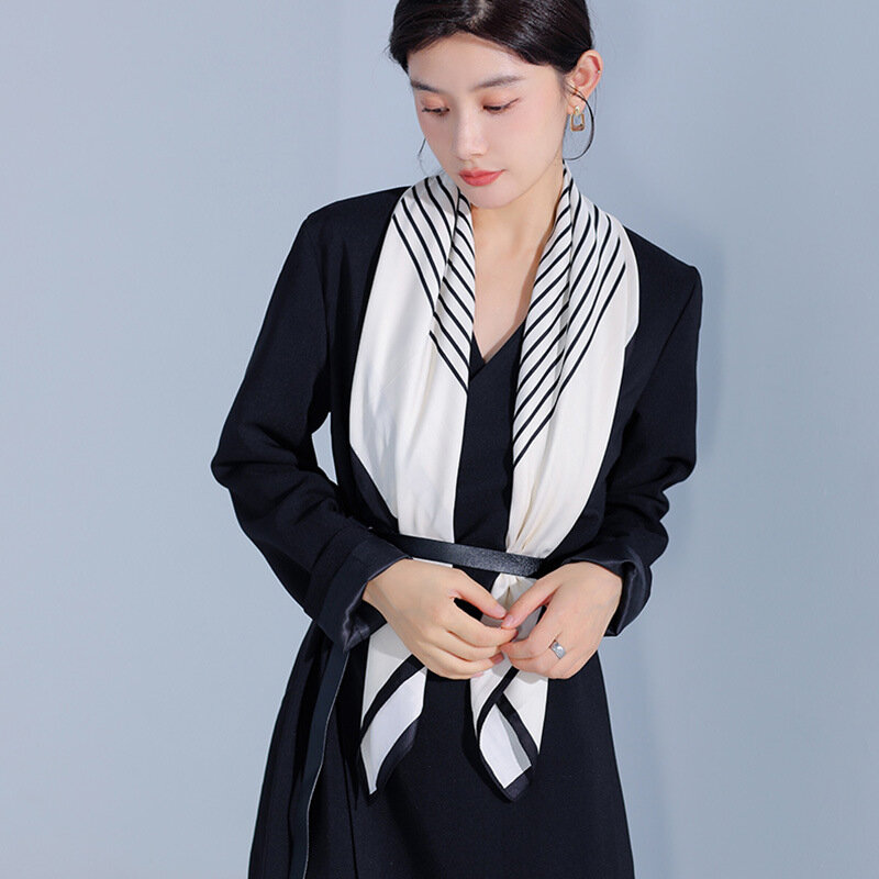 女性用シルクサマースカーフ,サテン,90x90,装飾,日焼け止め,ビーチタオル,2021
