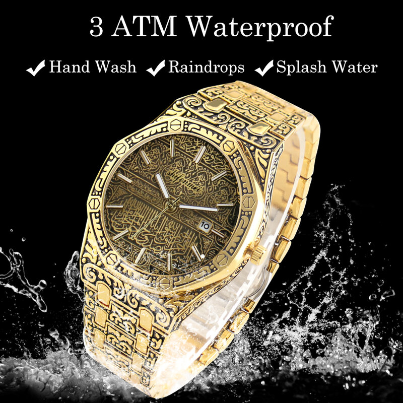 Shifenmei-Relojes de pulsera para hombre, de cuarzo, de acero inoxidable, resistente al agua, dorado, Masculino